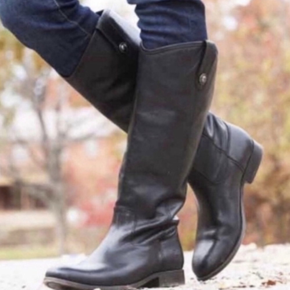 Frye Melissa Button Back Tall Boots Extended Calf